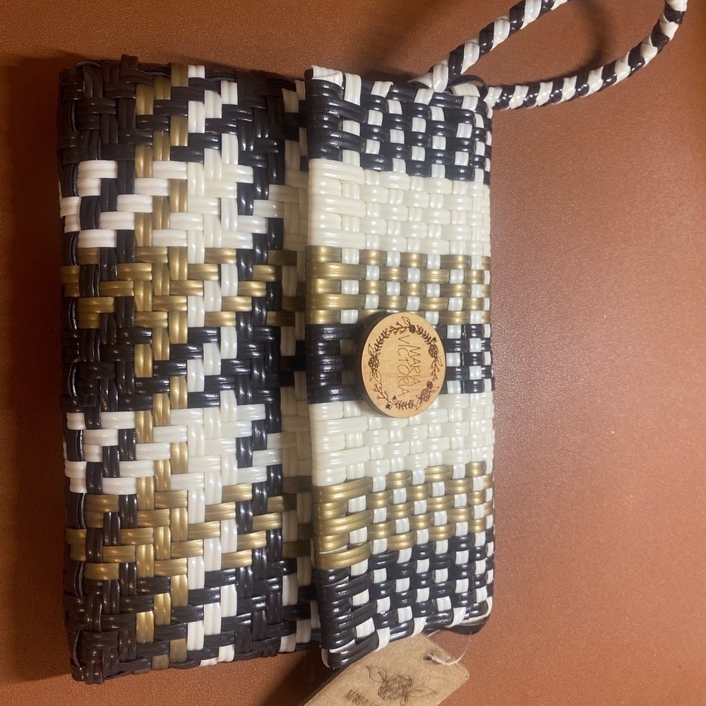 Maria Victoria Multicolor PVC Wristlet Bag Handcrafted in Mexico